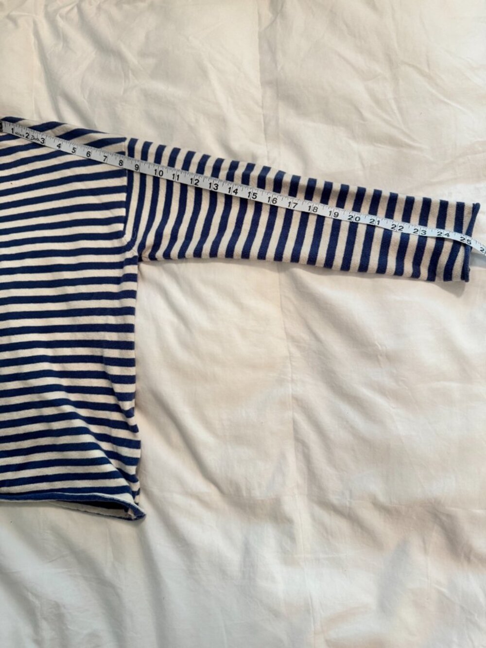 Aerie Blue Cream Striped Oversized Boat Neck Sweater Top M - Picture 7 of 13
